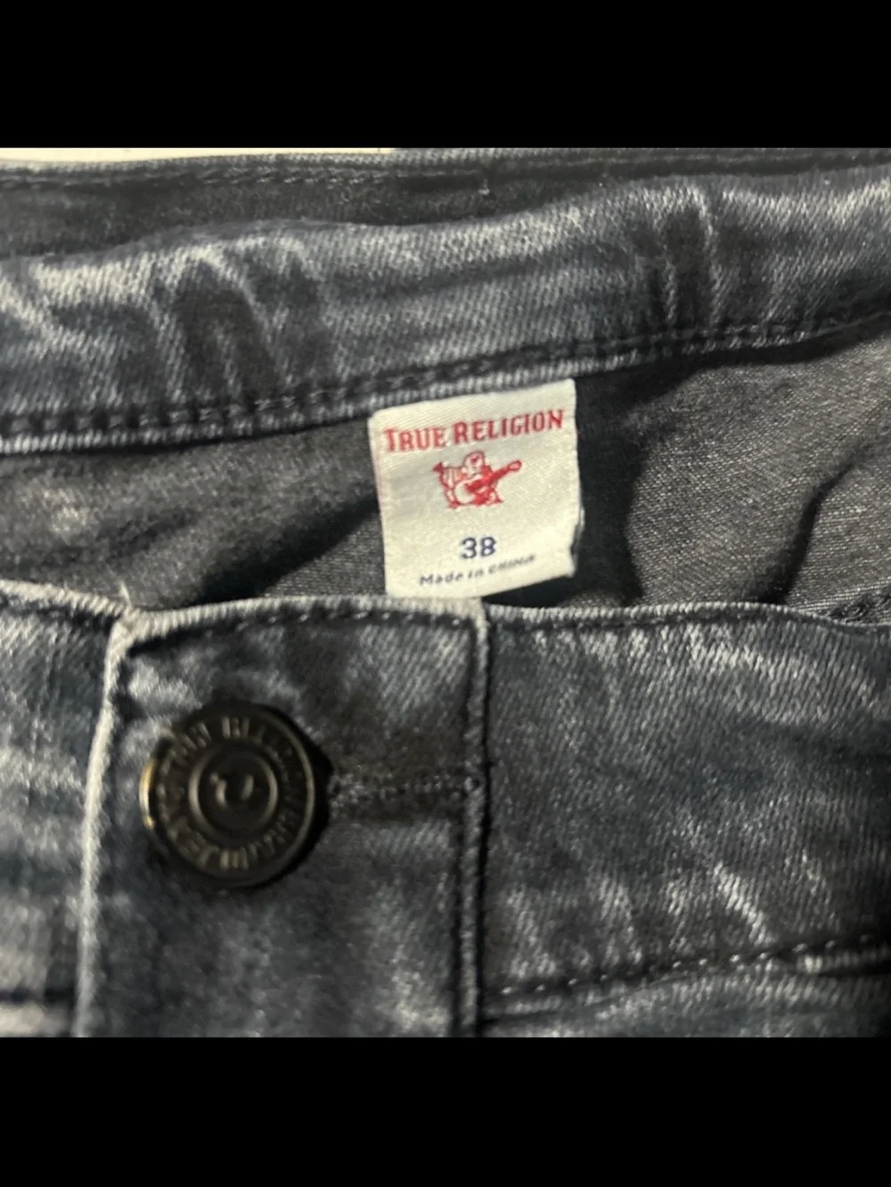 True Religion Gray Denim Jeans Waistband 38